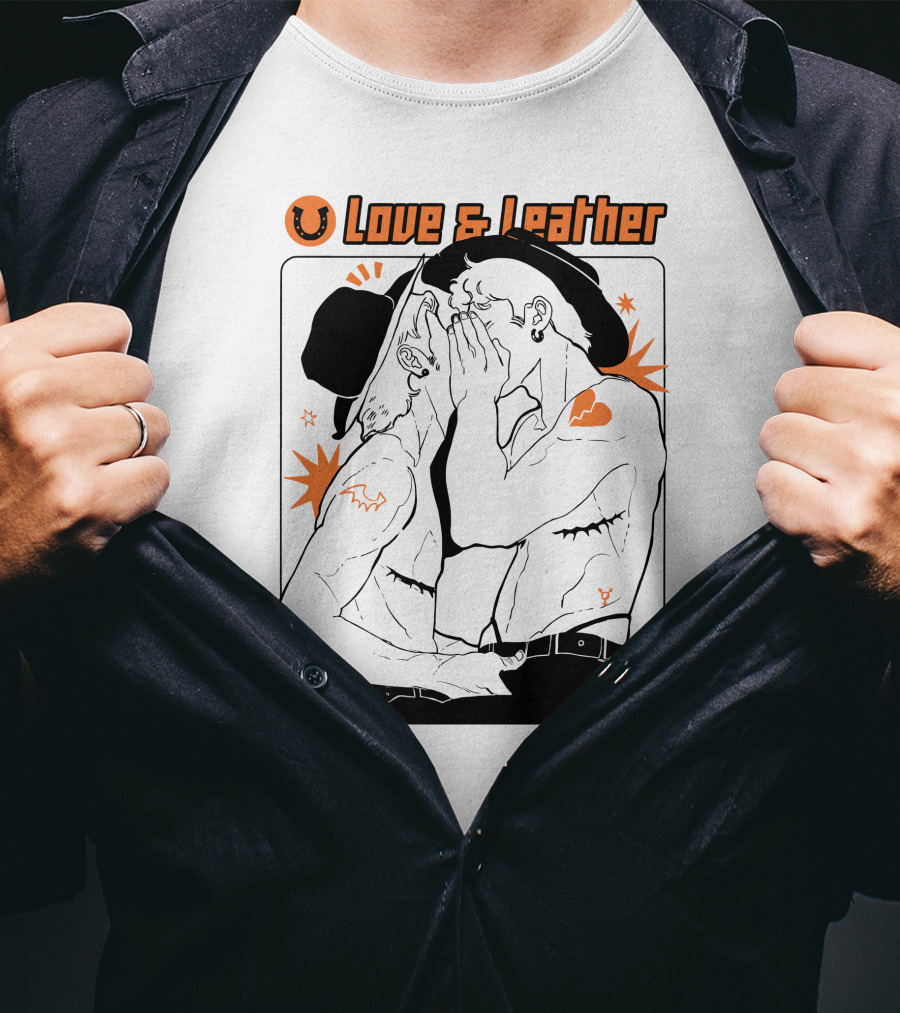Love And Leather Noahdea Romantic Embrace T-Shirt