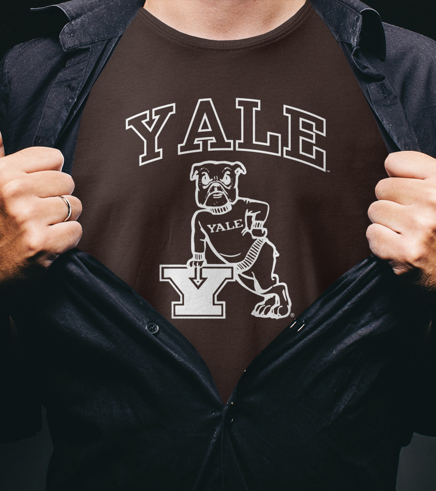 Yale Bulldogs Vintage Mascot Drawing T-Shirt