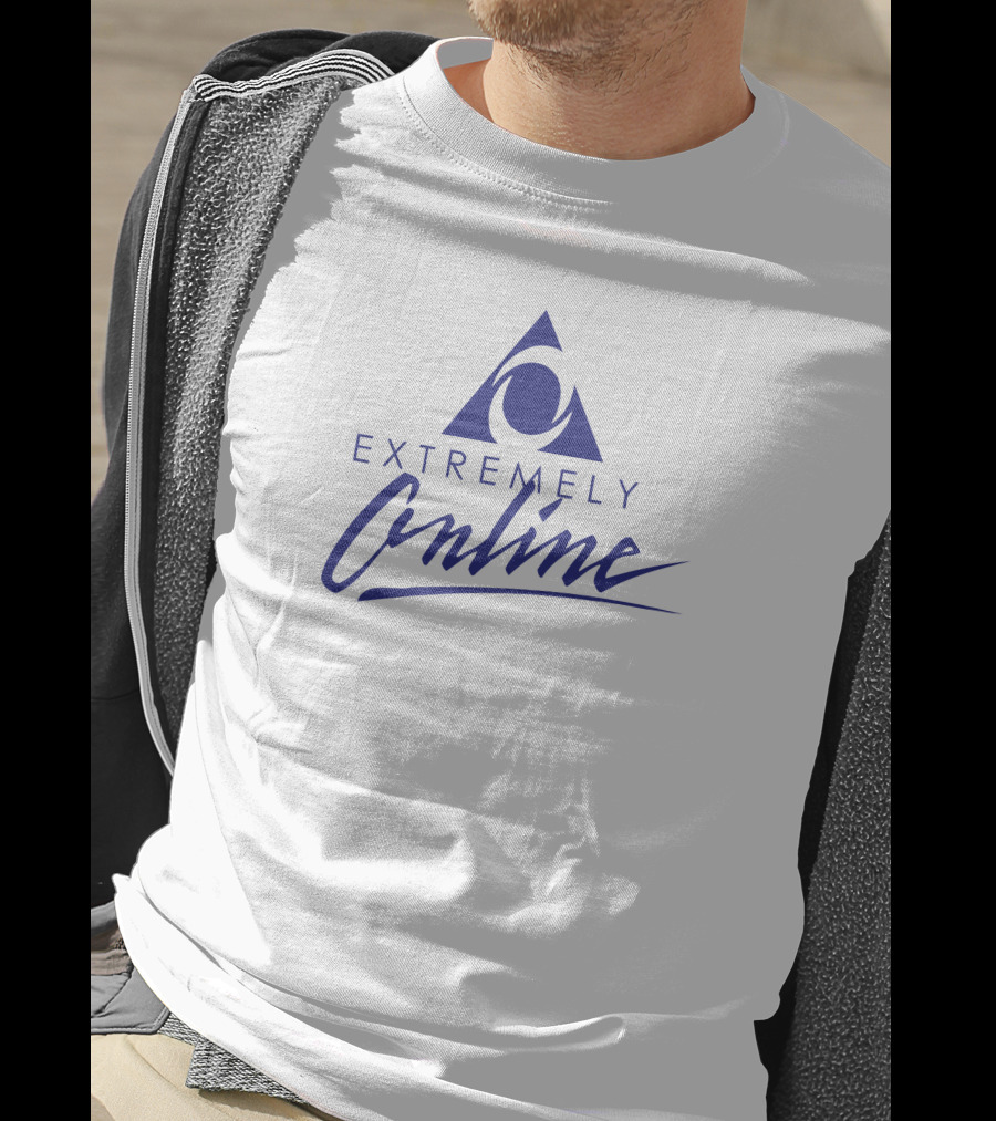 EXTREMELY ONLINE Internet Culture 90s Aesthetic Triangle T-Shirt