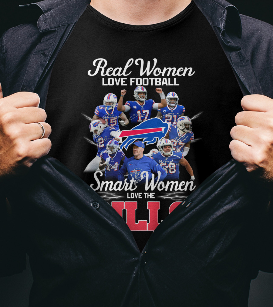 Real Women Love Football Smart Women Love The Buffalo Bills T-Shirt
