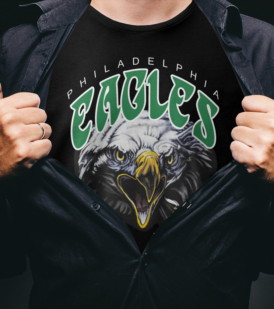 Philadelphia Eagles Vintage Salem Sportswear Fierce Eagle Head T-Shirt
