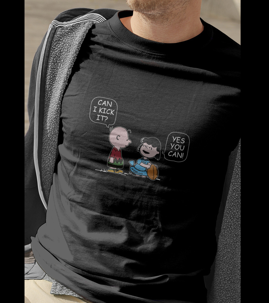 Peanuts Can I Kick It Yes You Can Charlie Brown And Lucy Football T-Shirt