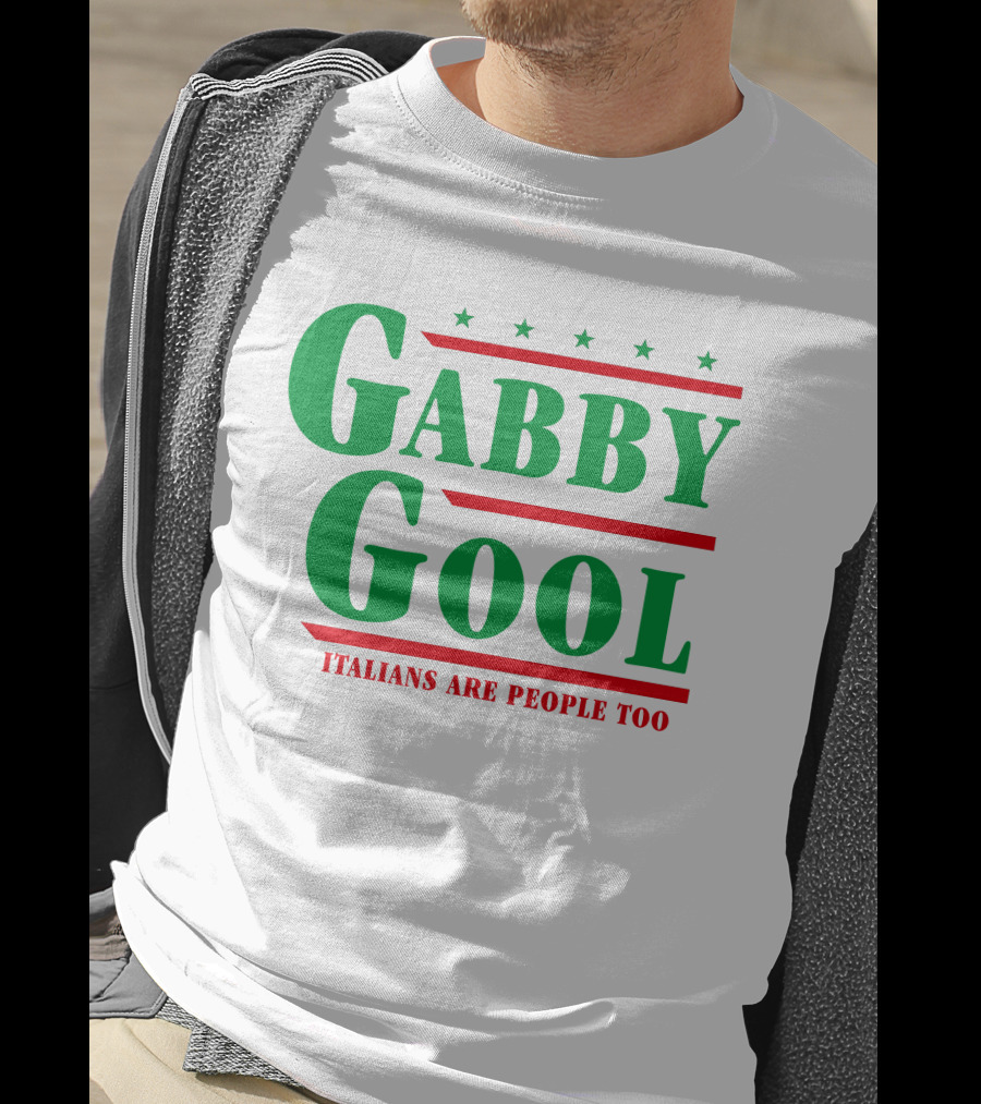 Gabby Gool Italians Are People Too Green Red Stars T-Shirt