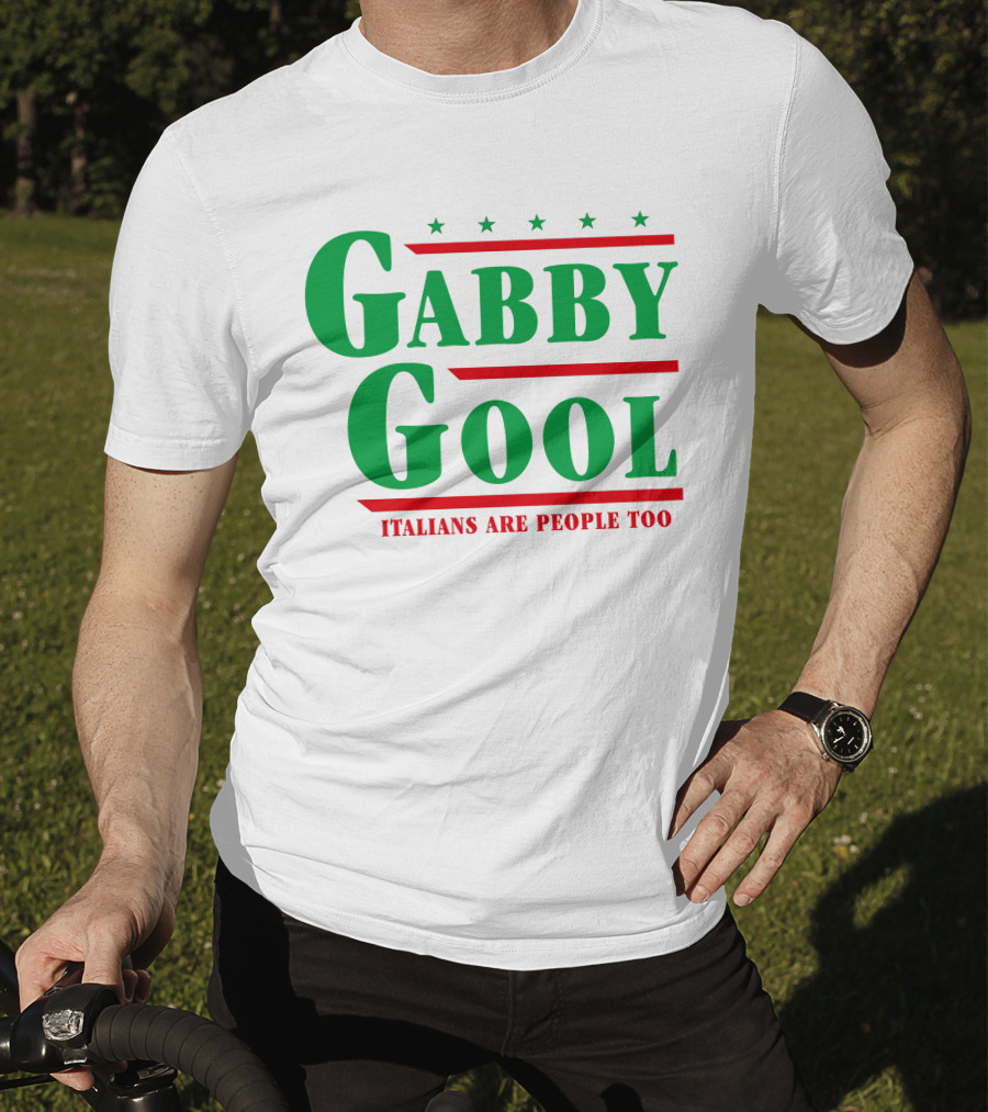 Gabby Gool Italians Are People Too Green Red Stars T-Shirt