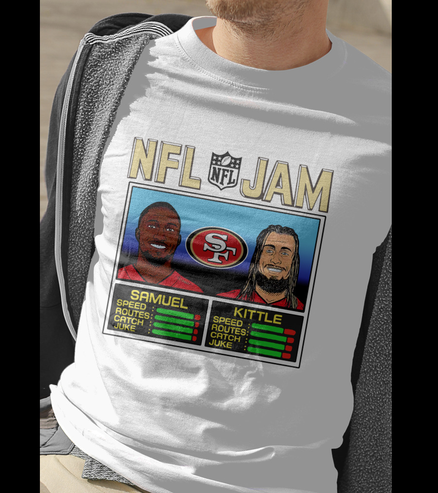 NFL Jam Deebo Samuel George Kittle San Francisco 49ers Speed Routes Catch Juke T-Shirt