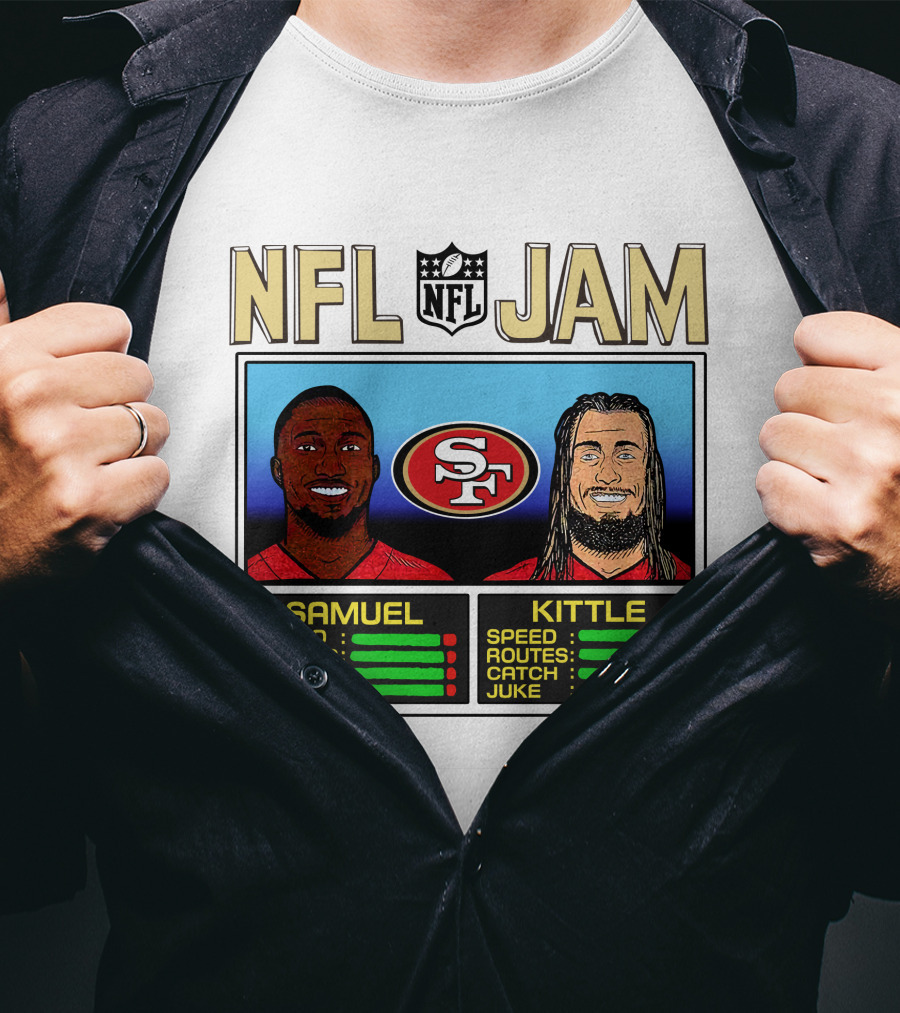 NFL Jam Deebo Samuel George Kittle San Francisco 49ers Speed Routes Catch Juke T-Shirt