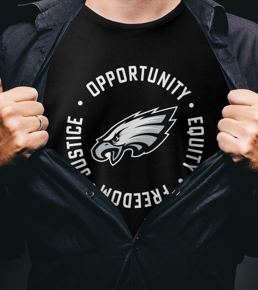 Philadelphia Eagles NFL Opportunity Equality Freedom Justice Inspire Change T-Shirt