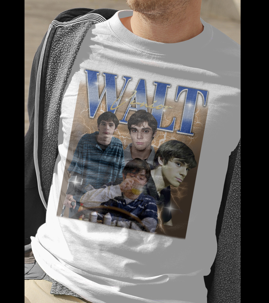 Breaking Bad Vintage 90s Drama Tv Series Walt Junior Photographic Merch Lightning Background T-Shirt