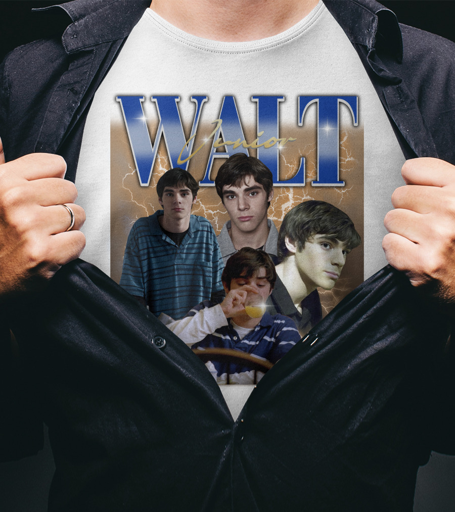 Breaking Bad Vintage 90s Drama Tv Series Walt Junior Photographic Merch Lightning Background T-Shirt