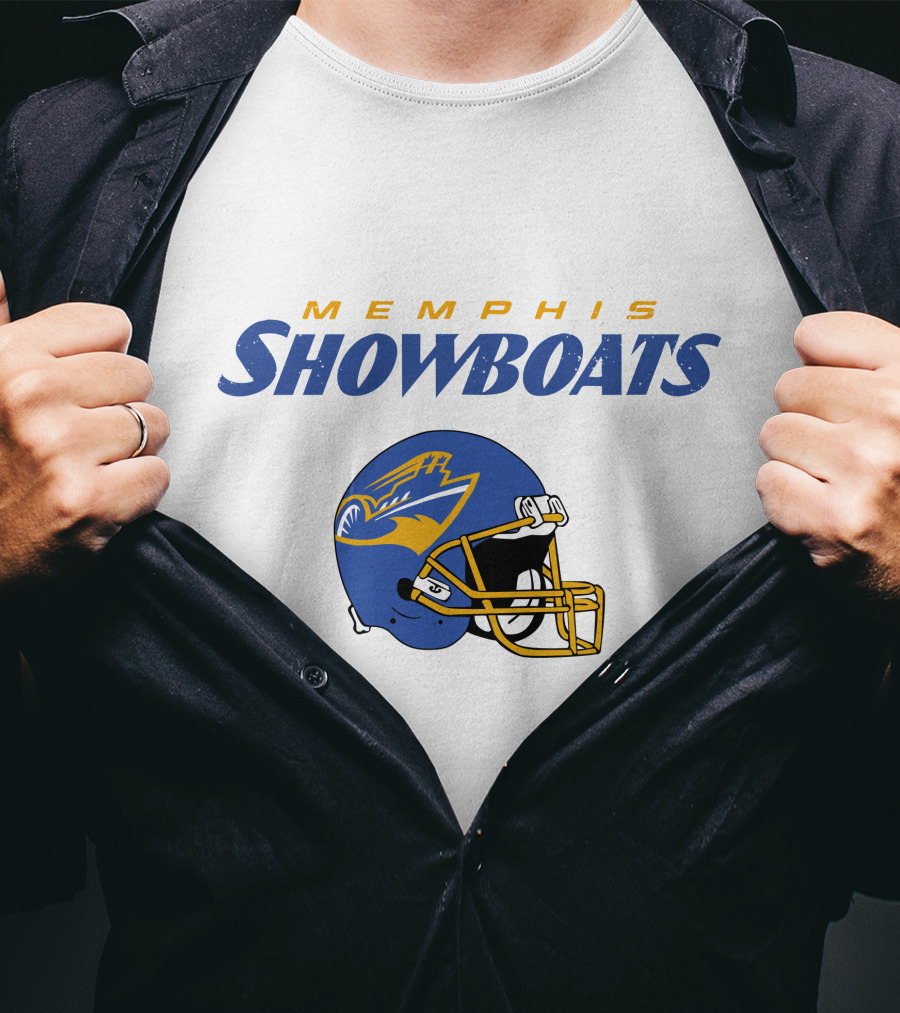 Memphis Showboats Vintage Helmet T-Shirt