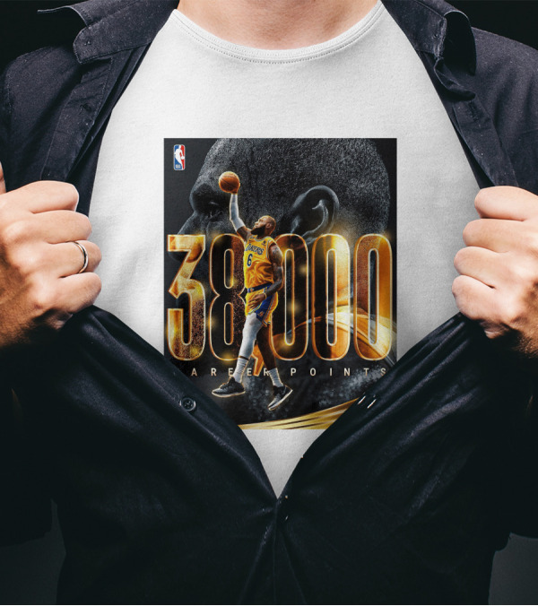 NBA Lebron James 38000 Career Points Achievement T-Shirt