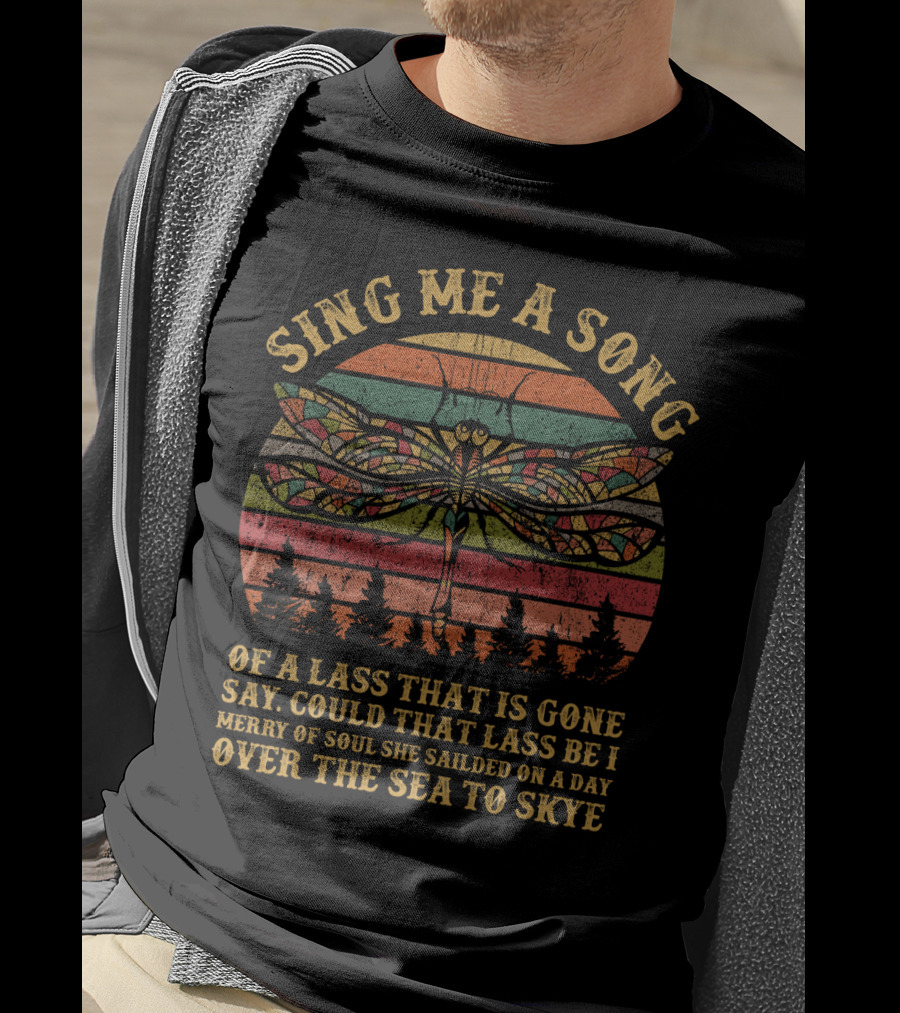Sing Me A Song Over The Sea To Skye Dragonfly Sunset T-Shirt