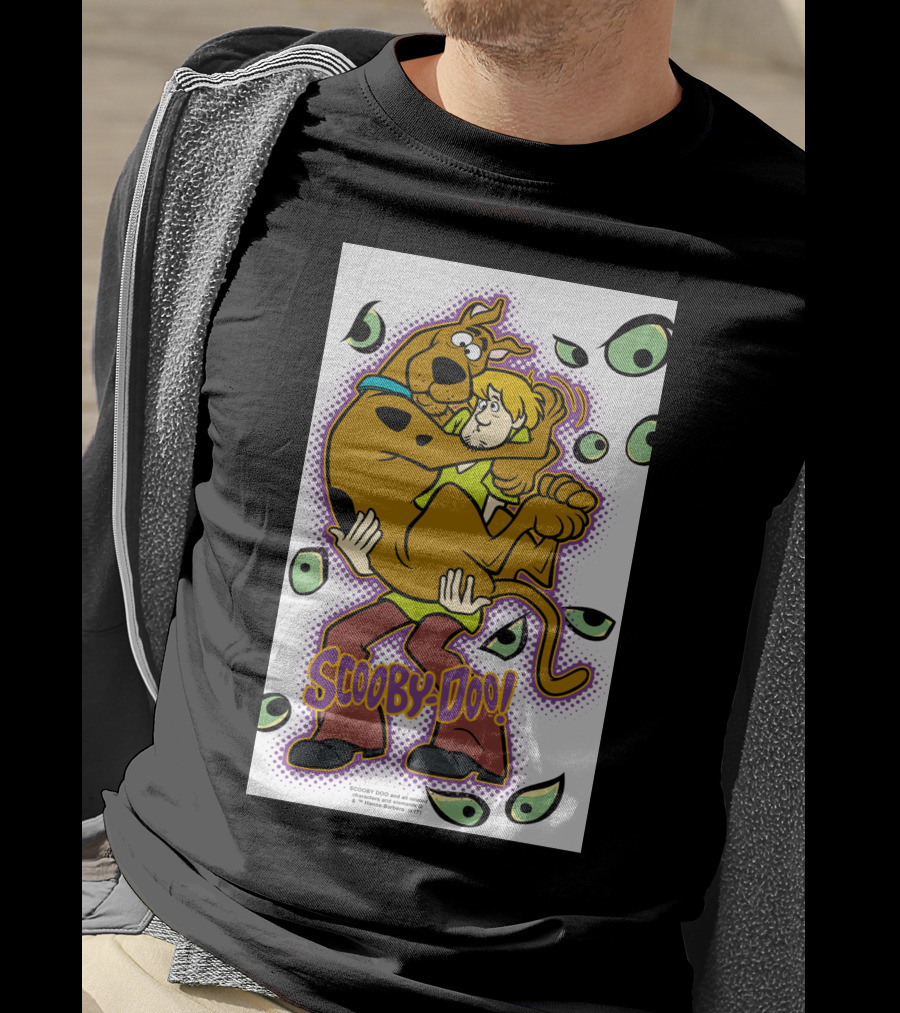 Scooby-Doo Shaggy Hug Surrounded By Eyes T-Shirt
