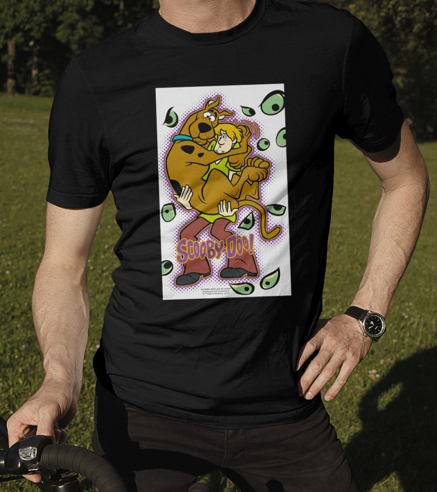 Scooby-Doo Shaggy Hug Surrounded By Eyes T-Shirt