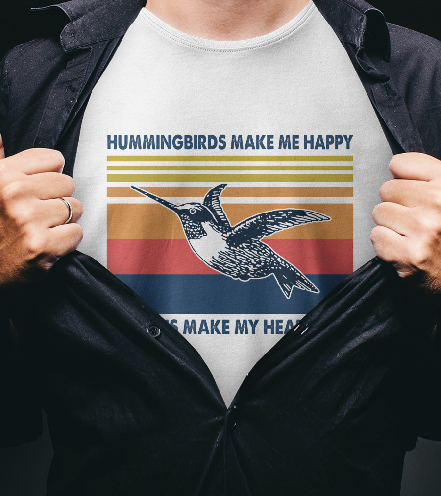 Hummingbirds Make Me Happy Humans Make My Head Hurt T-Shirt