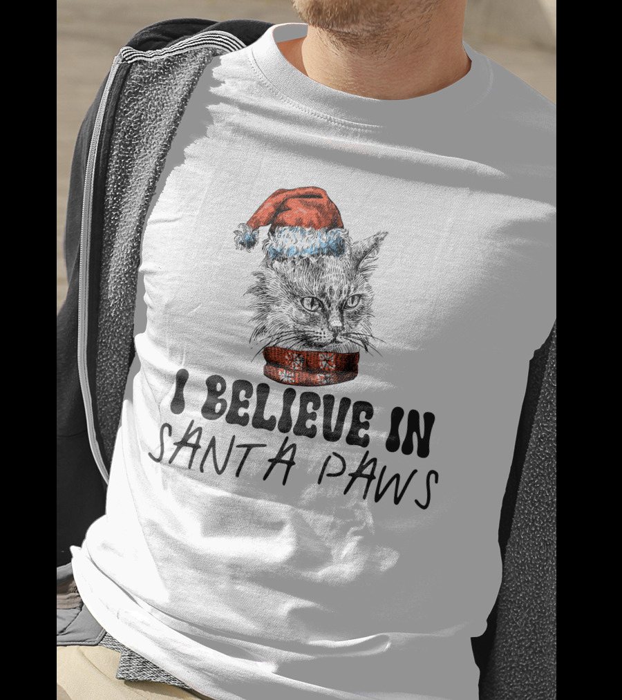 I Believe In Santa Paws Cat T-Shirt