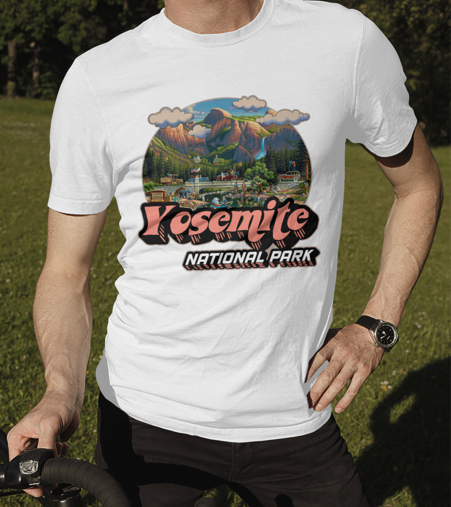 Yosemite National Park Vintage Scenic Mountains And Landscape T-Shirt