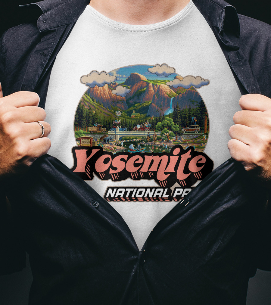 Yosemite National Park Vintage Scenic Mountains And Landscape T-Shirt