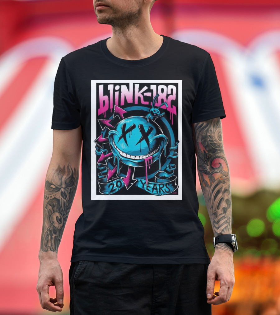 Blink-182 20 Years XX Face and Rabbit Arrows T-Shirt
