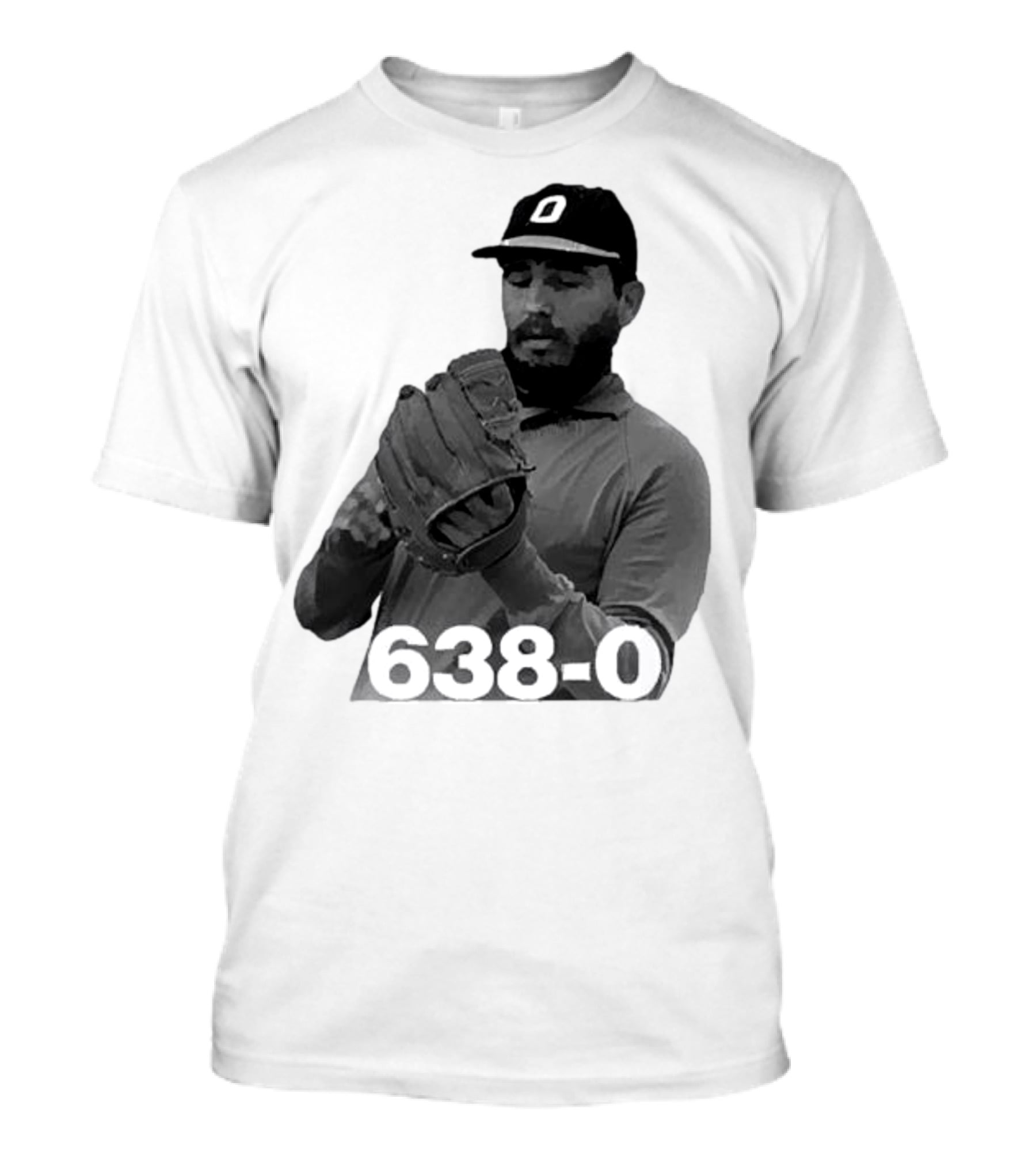 Castro 638-0 Baseball Pitcher Image With Cap Displaying 'O' T-Shirt