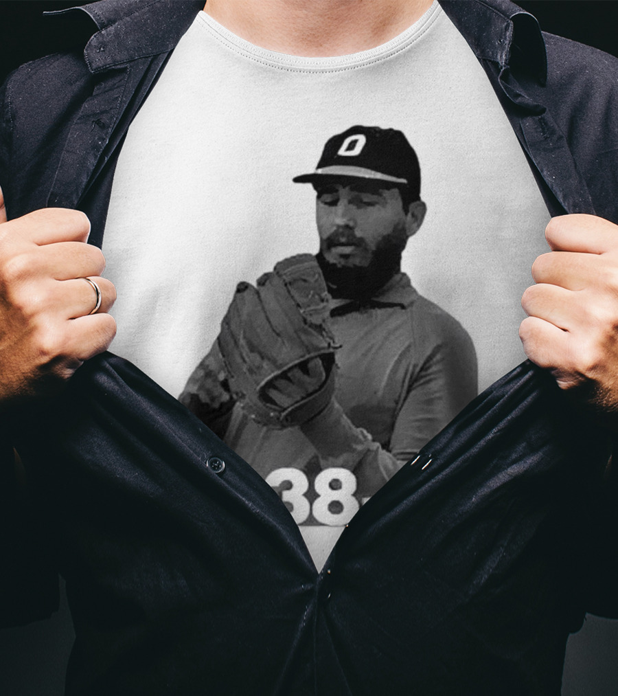 Castro 638-0 Baseball Pitcher Image With Cap Displaying 'O' T-Shirt