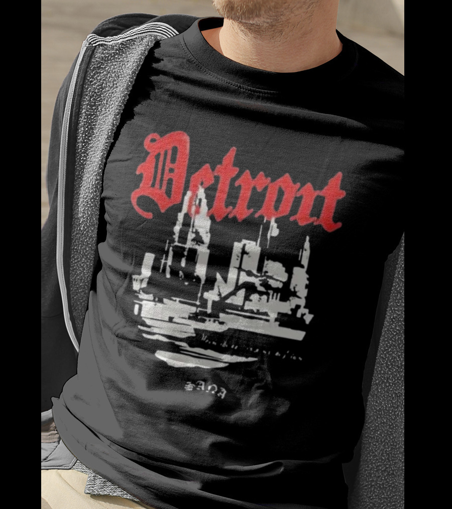 Detrout Cityscape Distressed 3D T-Shirt
