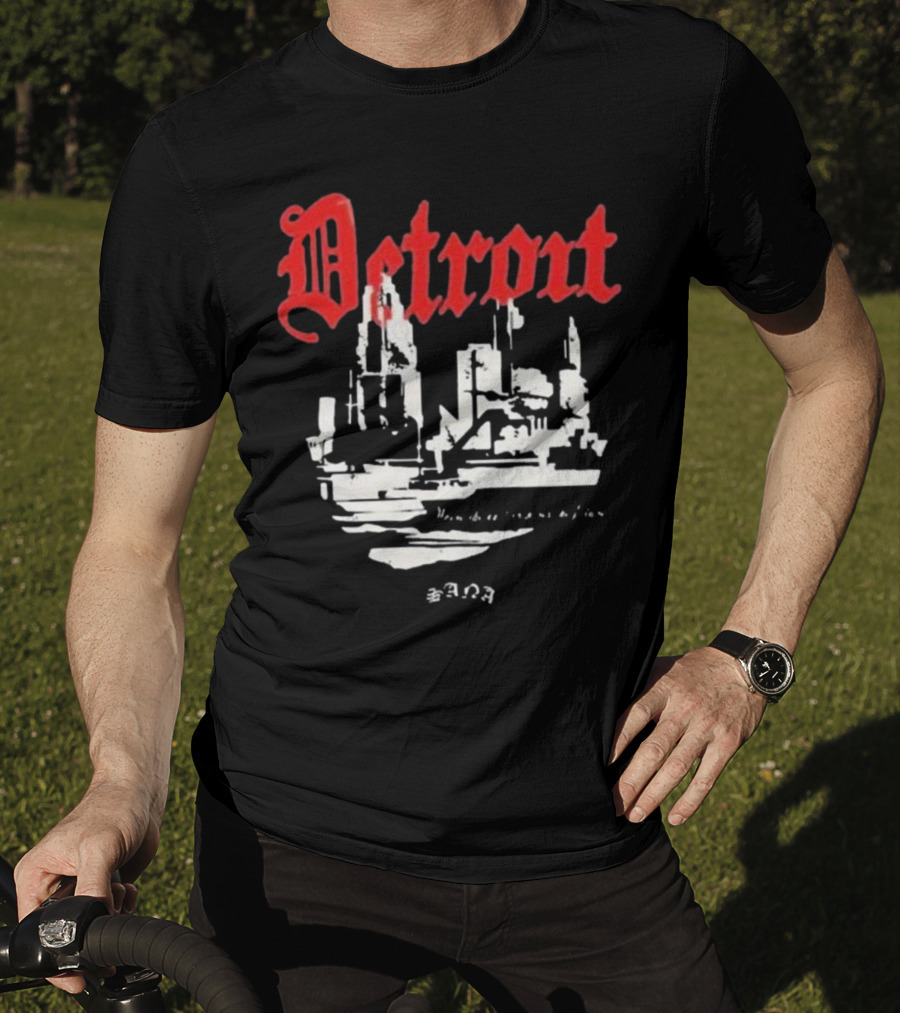 Detrout Cityscape Distressed 3D T-Shirt
