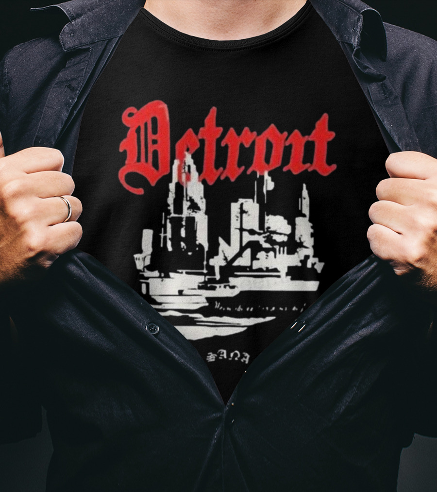 Detrout Cityscape Distressed 3D T-Shirt