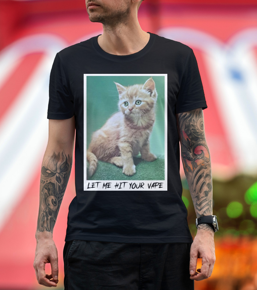 Adorable Kitten Let Me Hit Your Vape Retro T-Shirt
