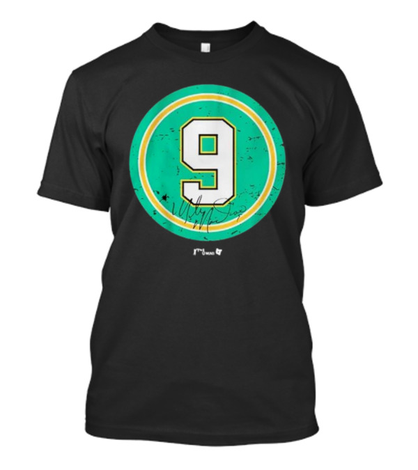 Mike Modano No 9 Retro Circle Signature T-Shirt