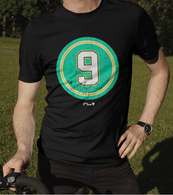 Mike Modano No 9 Retro Circle Signature T-Shirt