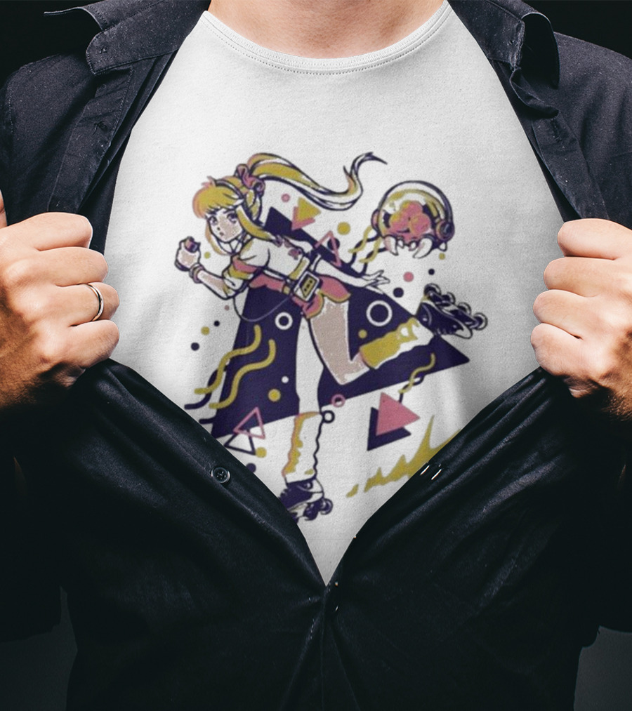 Roller Skating Anime Style 80s Inspired T-Shirt