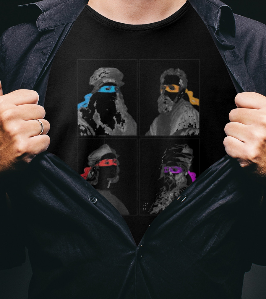 Renaissance Age Mutant Ninja Artists Parody With Colorful Masks T-Shirt