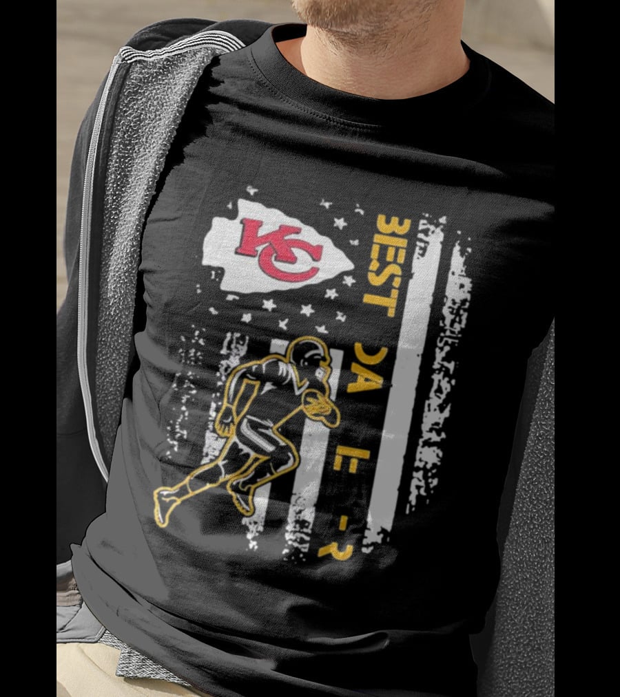 Best Dad Ever Kansas City Chiefs Football American Flag T-Shirt