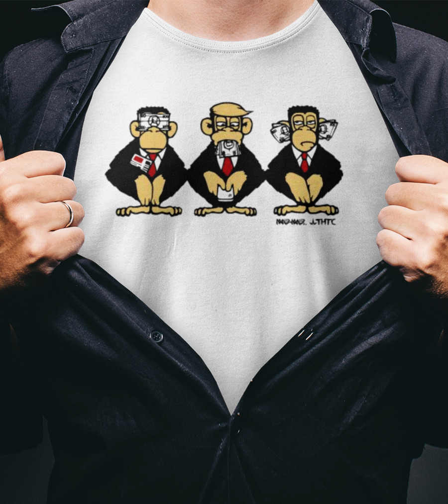 Hail To The Chimp Monkey Trio With Ties T-Shirt