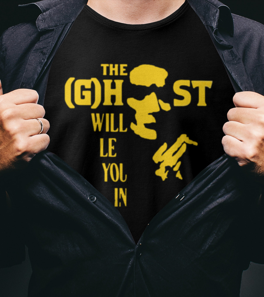 The Ghost Will Let You In Text With Yellow Face T-Shirt