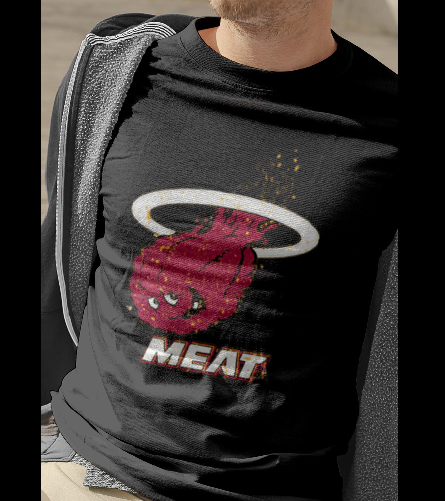 Miami Meat Hunger Force Flaming Meatball Halo T-Shirt