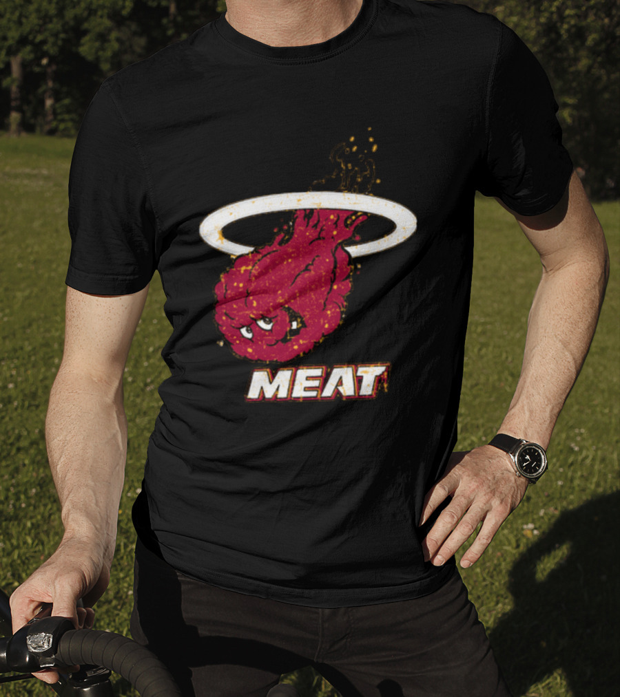Miami Meat Hunger Force Flaming Meatball Halo T-Shirt