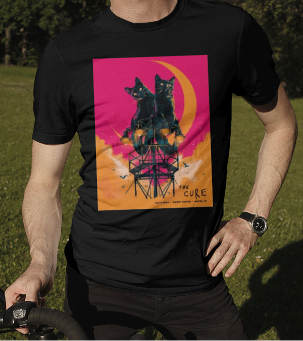 The Cure The Songs Of A Lost World Tour Cats On Scaffolding Moody Center Austin Pink Moon 05.10.2023 T-Shirt