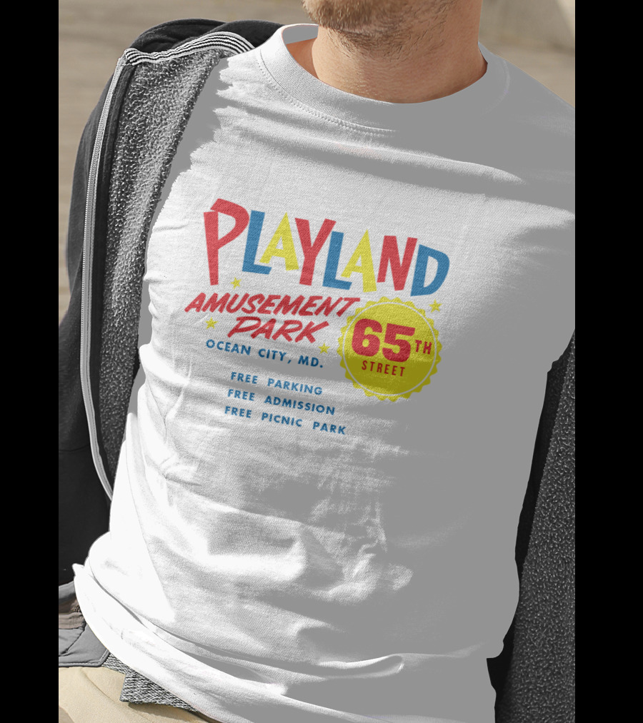 Playland Amusement Park 65th Street Ocean City MD Free Parking Admission Picnic Park T-Shirt