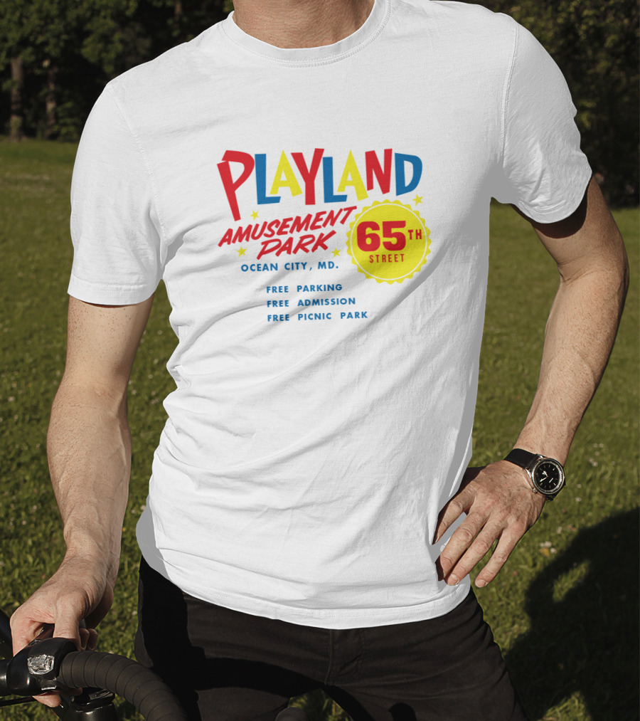 Playland Amusement Park 65th Street Ocean City MD Free Parking Admission Picnic Park T-Shirt