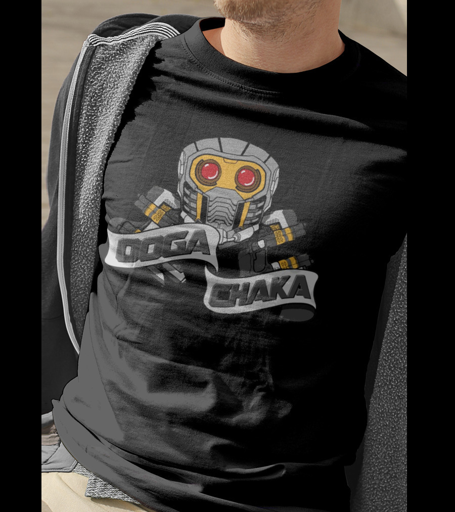Ooga Chaka Guardians Of The Galaxy Star-Lord Helmet T-Shirt