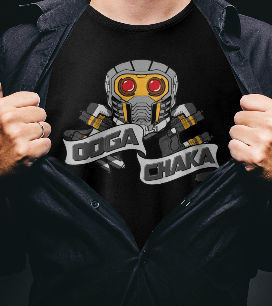 Ooga Chaka Guardians Of The Galaxy Star-Lord Helmet T-Shirt