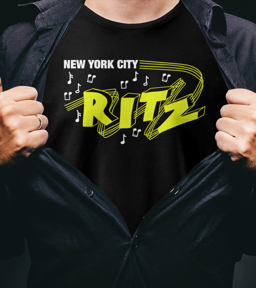 New York City Ritz Rock Club Music Notes T-Shirt