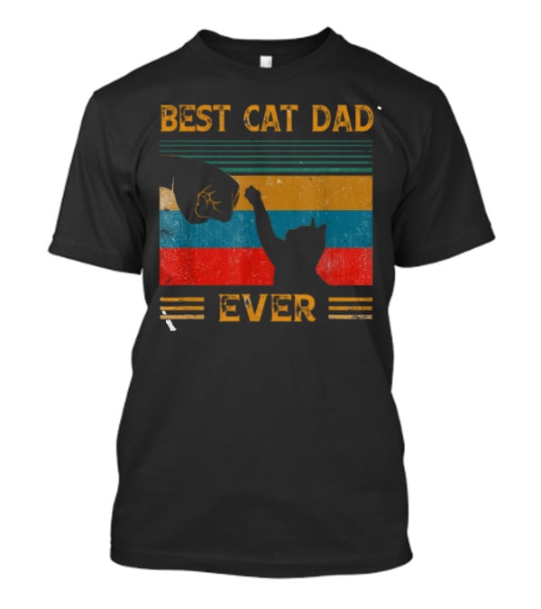 Best Cat Dad Ever Vintage Pet Lover Apparel Funny Kitty Clothes Cat Owners Cat Daddy T-Shirt