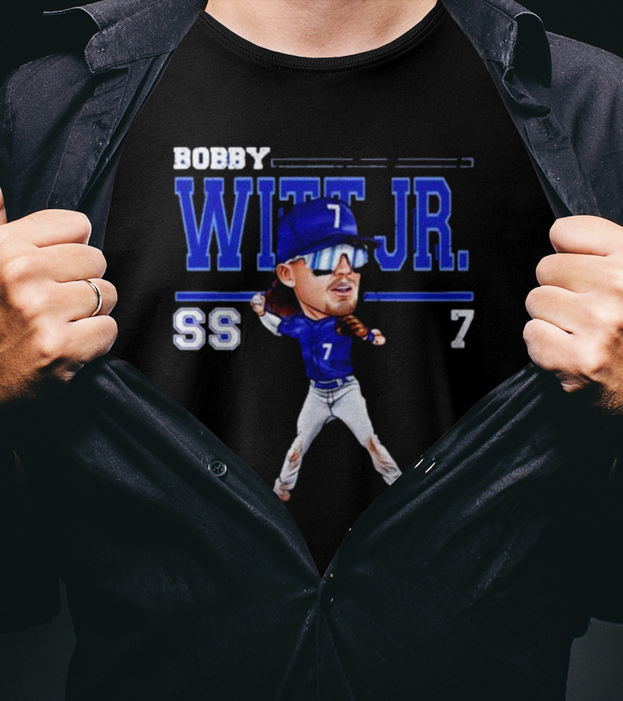 Bobby Witt Jr. SS 7 Kansas City Cartoon Baseball Player T-Shirt