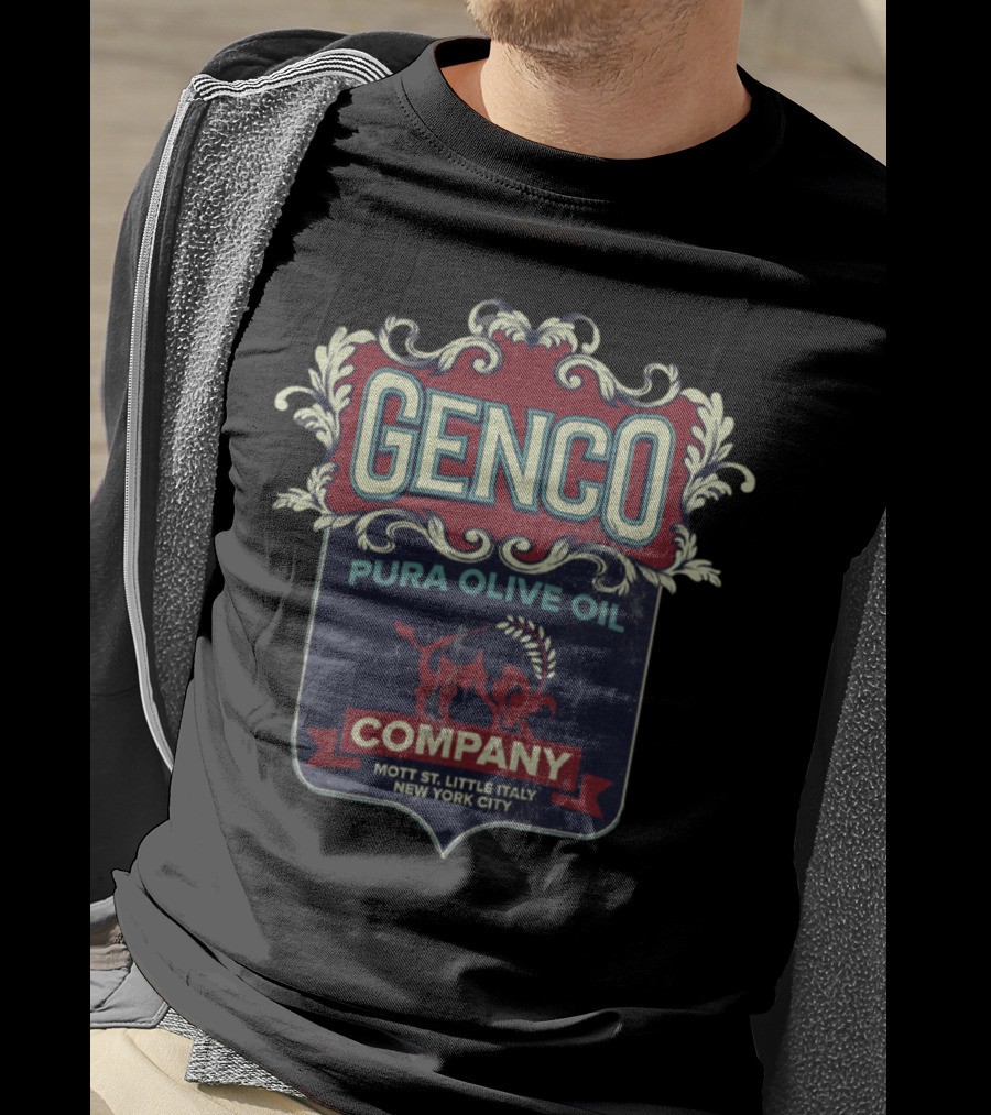 Genco Pura Olive Oil Company Mott St Little Italy New York City T-Shirt