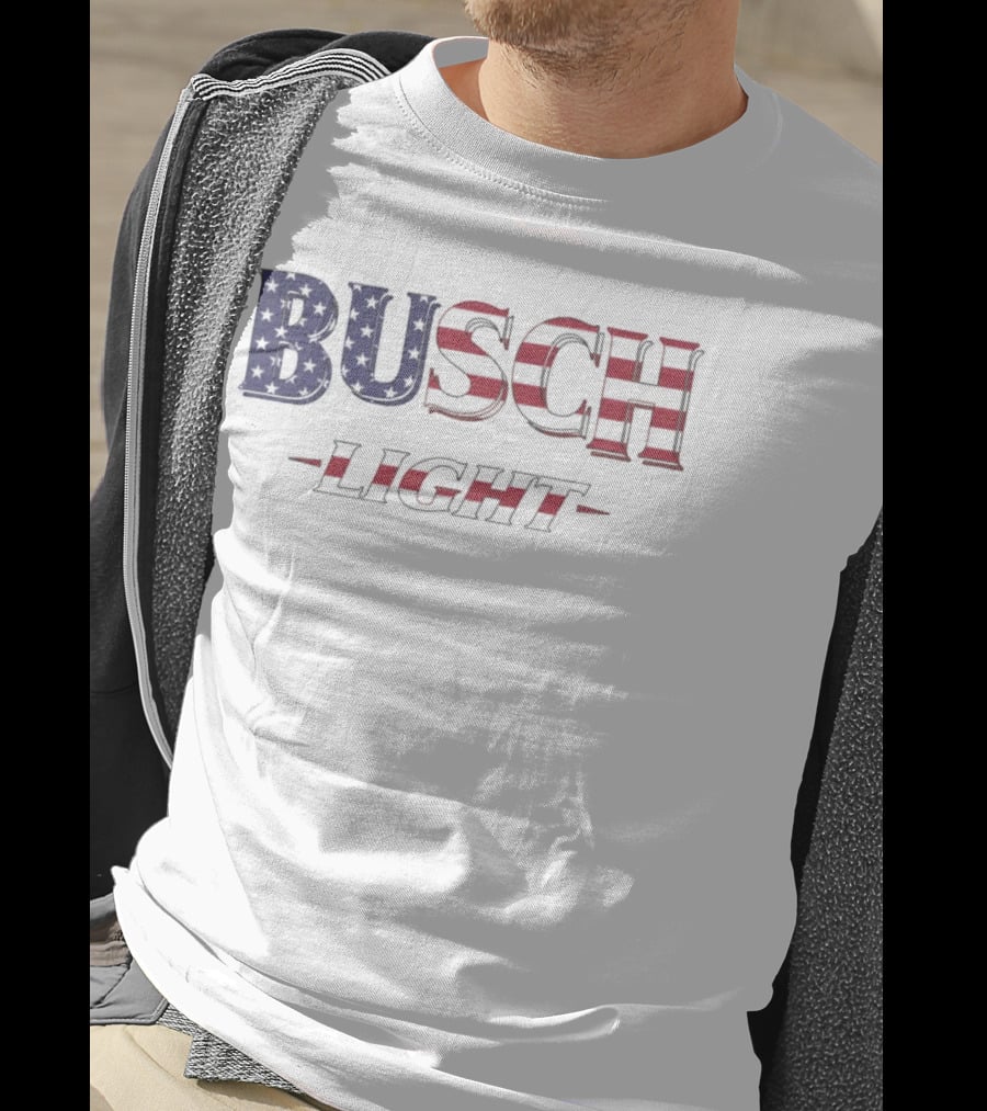 Hardy Busch Light American Flag USA T-Shirt
