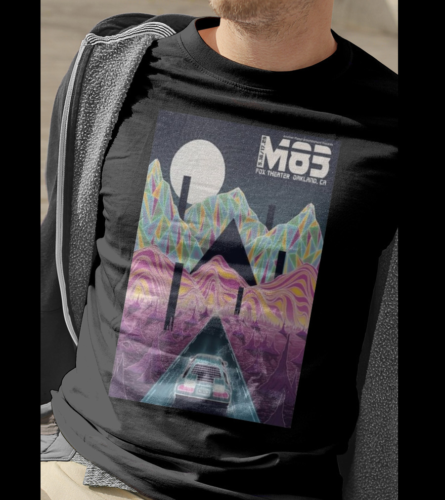 M83 Band Fox Theater Oakland CA May 16 And 17 Retro Futuristic Landscape T-Shirt