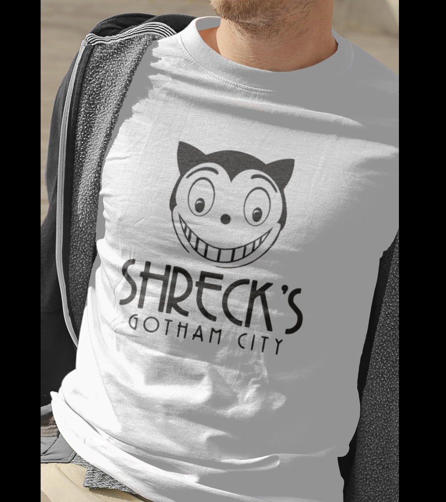 Shreck's Gotham City Smiling Cat Face T-Shirt